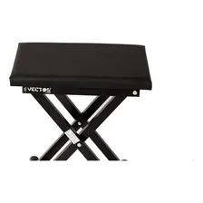 Banqueta Piano Vector Bq-100 C/ Almofada Cor Preto Foto mini  2