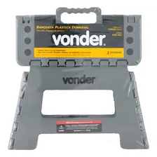 Banqueta Plastica Dobravel 220mm Cinza Alça Vonder 150kg Foto mini 3