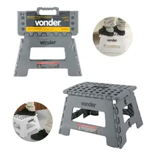 Banqueta Plastica Dobravel 220mm Cinza Alça Vonder 150kg Foto mini 2