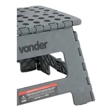 Banqueta Plastica Dobravel 220mm Cinza Alça Vonder 150kg Foto mini 4