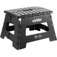 Banqueta Plástica Dobrável Preta Altura 22 Cm Vonder Foto mini 1