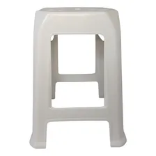 Banqueta Plástica Reforçada Branca Empilhavel Multiuso Cor Branco Foto mini 2