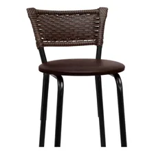 Banqueta Resistente Assento Estofado Alta Encosto Confortável Elegante Foto mini 4