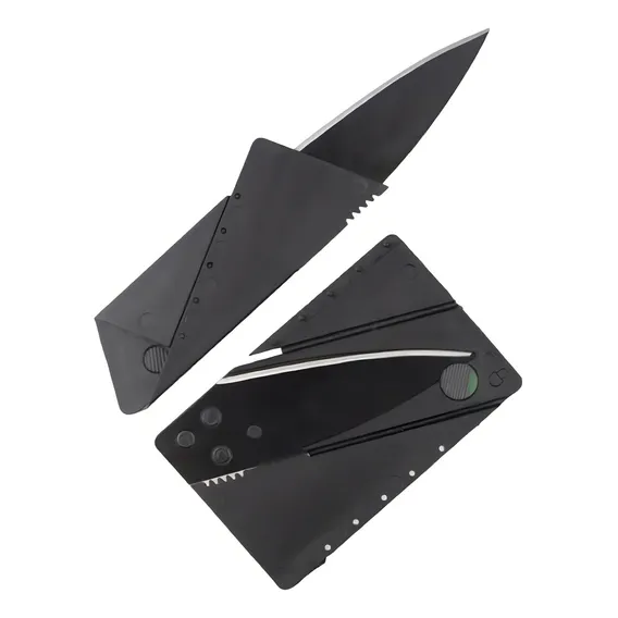 Bapumel Cartão Tática Cor Preto Canivete Discreto Faca Dobrável Tático ParaCarteira Foto 1