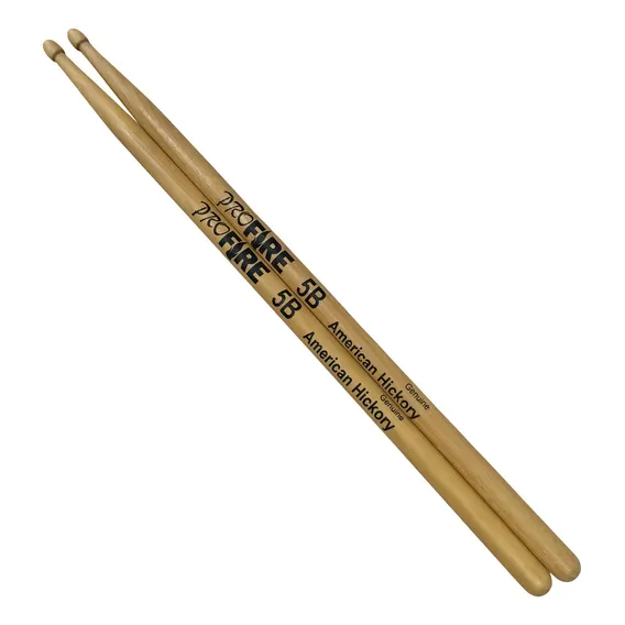 Baqueta Pro Fire 5b Ponta Madeira Natural Hickory Foto 1