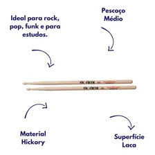 Baqueta Vic Firth 5b Ponta Madeira American Classic Foto mini 4
