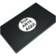 Bar Mat 45x30 Personalizado C/ Sua Marca Tapete Emborrachado Cor Preto Foto  mini 1