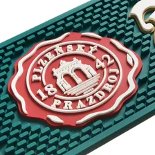 Bar Mat Pilsner Urquell Escorredor Tapete De Bar Porta Copo Cor Verde Foto mini  3