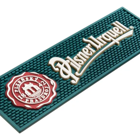 Bar Mat Pilsner Urquell Escorredor Tapete De Bar Porta Copo Cor Verde Foto 1