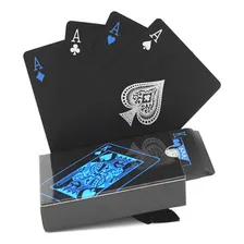 Baralho Black A Prova D'agua Baralho Preto Poker Mágica Foto  mini 1