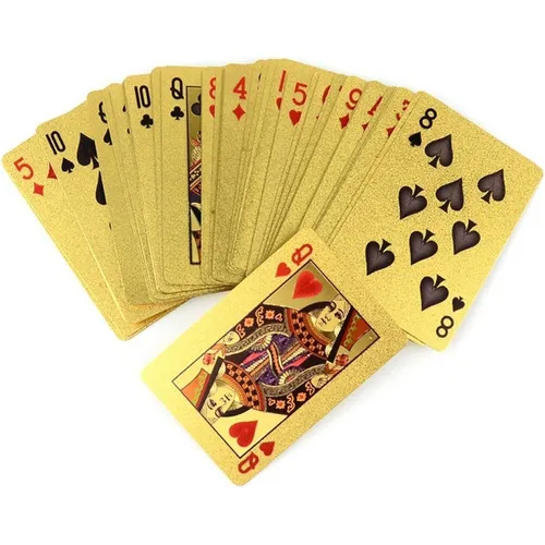Baralho de cartas de poker dourado Cartas de baralho douradas Design de baralho dourado Foto 1