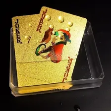 Baralho Dourado Ouro 24k Dollar Poker Cartas Jogos P'agua Personagem Dolar Foto mini 2