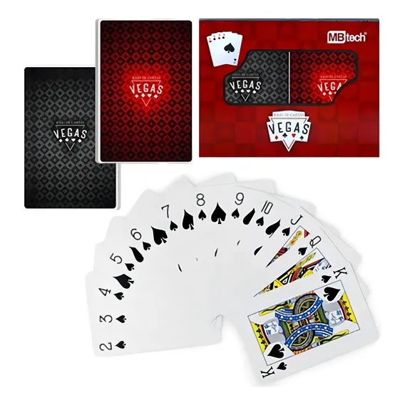 Baralho Duplo Jogo Cartas Las Vegas Resistente 100% Plástico Foto 1