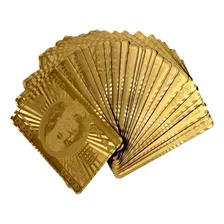 Baralho Folheado Ouro 24k Carat Gold Backside Dolar Foto mini 1