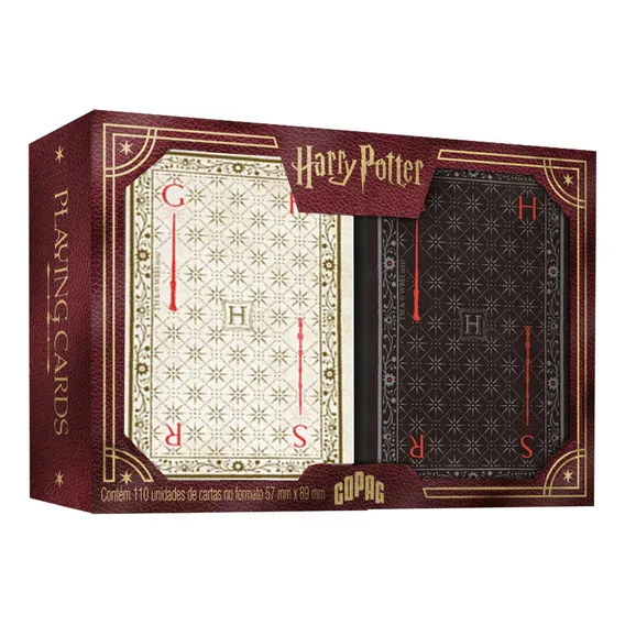 Baralho Harry Potter Estojo Duplo Profissional - Copag Cor do dorso Marrom Idioma Português Foto 1
