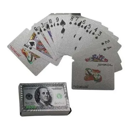 Baralho Jogo Carta Mesa Cor Prata Prateado Poker Truco Cinza Foto 1