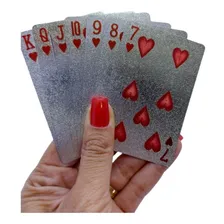 Baralho Jogo Carta Mesa Cor Prata Prateado Poker Truco Cinza Foto mini 4