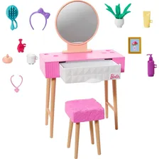 Barbie M贸veis e Acess贸rios Penteadeira de brinquedo Padr茫o da boneca Barbie HJV35 Mattel Foto mini 4