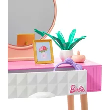 Barbie M贸veis e Acess贸rios Penteadeira de brinquedo Padr茫o da boneca Barbie HJV35 Mattel Foto mini 3