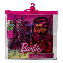 Barbie Roupas e Acess贸rios Conjunto Vestidos Tema Floral Sapato Bolsa HJT35 Mattel Foto mini 2