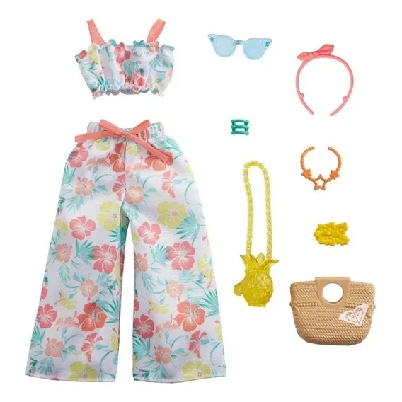 Barbie Roupas E Acessórios - Look Floral Com Calça Dc Foto 1