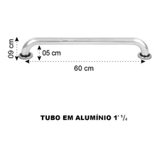 Barra 70x70 + Alça 60 + Alça Apoio U Acessibilidade Nbr 9050 Cor Prateado Foto mini 4