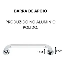 Barra Apoio Nitro Metais 60cm Cor Prateado Alça De Apoio Idoso Segurança 60cm Alumínio Barra De Apoio Foto mini 4