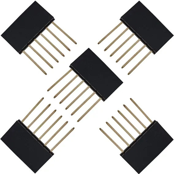 Barra De 6 Pinos Fêmea / Conector Empilhável - 5 Peças Foto 1