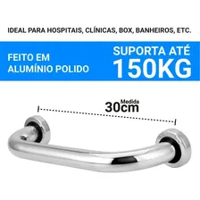 Barra De Apoio Para Banheiro 30cm Idoso Segurança Mobilidade Foto mini 3