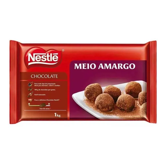 Barra De Chocolate Meio Amargo 1kg - Nestlé Foto 1