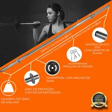 Barra Para Body Pump Musculação De Academia Com Presilhas 1,50M Foto mini 2