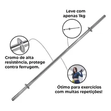 Barra Para Body Pump Musculação De Academia Com Presilhas 1,50M Foto mini 3