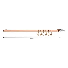Barra Piatina 30cm Kit com 6 Ganchos Future Rose Gold Aço Carbonico Não oxida Suporte Cozinha Talher Lixeira Temperos Foto mini 3