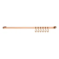 Barra Piatina 30cm Kit com 6 Ganchos Future Rose Gold Aço Carbonico Não oxida Suporte Cozinha Talher Lixeira Temperos Foto mini 1