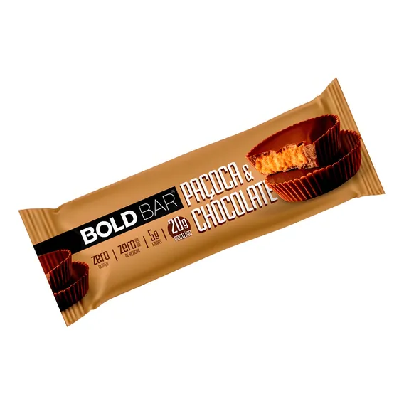 Barra Proteica Sabor Paçoca E Chocolate Bold Bar 60g Foto 1