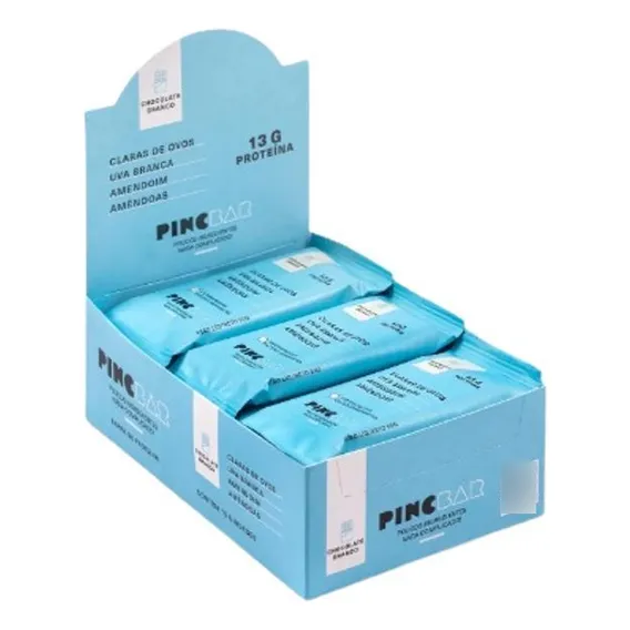 Barra Proteína Chocolate Branco Sem Açúcar 50g Pincbar 12 Foto 1