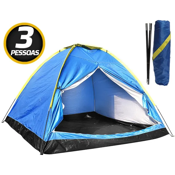 Barraca Acampamento Camping Pesca 3 Pessoas Impermeável Foto 1