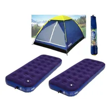 Barraca Camping Iglu 3 Pessoas - Mor + 02 Colchao Solteiro Foto  mini 1