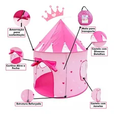 Barraca Castelo Princesa Tenda Cabana Infantil Menina Rosa Foto mini  2