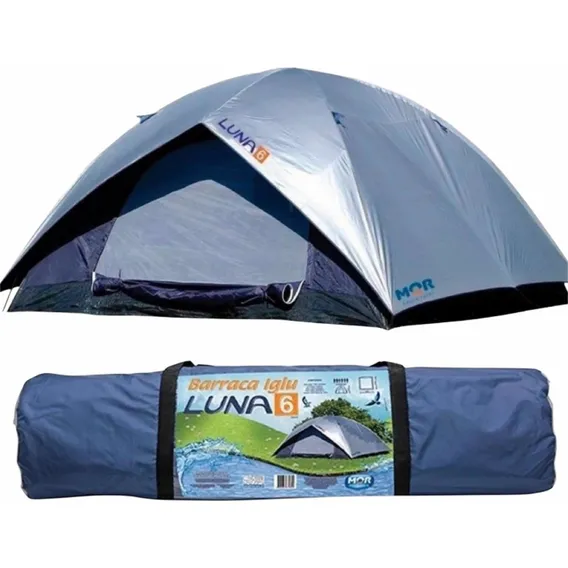 Barraca ImpermeƔvel Acampamento Camping 6 Pessoas Mor Cor Prata/Azul Foto 1