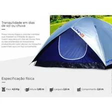 Barraca ImpermeƔvel Acampamento Camping 6 Pessoas Mor Cor Prata/Azul Foto mini 4