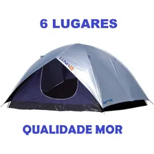Barraca ImpermeƔvel Acampamento Camping 6 Pessoas Mor Cor Prata/Azul Foto mini 3