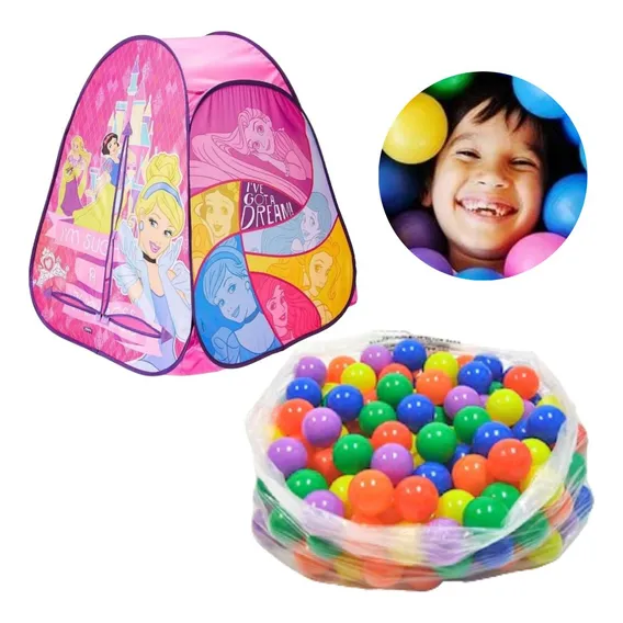 Barraca Infantil Bolinhas Tenda Princesas Casinha Menina Kit Foto 1