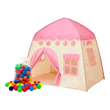 Barraca Infantil Toca Rosa Menina Cabana + 100 Bolinhas Foto mini 1