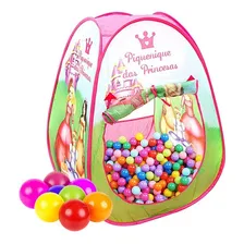 Barraca Piquenique Das Princesas Infantil Rosa 100 Bolinhas Foto mini 1