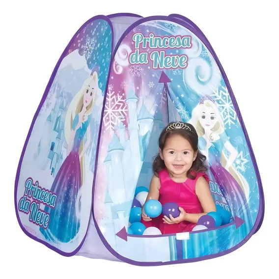 Barraca Toca Cabana Infantil Princesa Da Neve 60 Bolinhas Foto 1