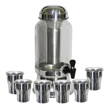 Barrica Suqueira 3,2 Lt Com Copos E Porta Gelo Completa Cor Polido Foto mini 1
