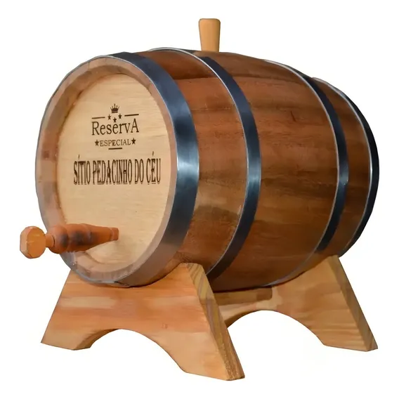 Barril Carvalho P/ Cachaça 5 Litros Com Personalização Foto 1