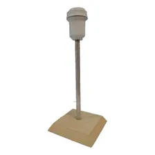 Base Abajur 23cm Madeira Mdf Quadr Cru Fio Bco Bivolt Cor da cúpula Soquete branco Cor da estrutura Madeira Cru Foto  mini 1