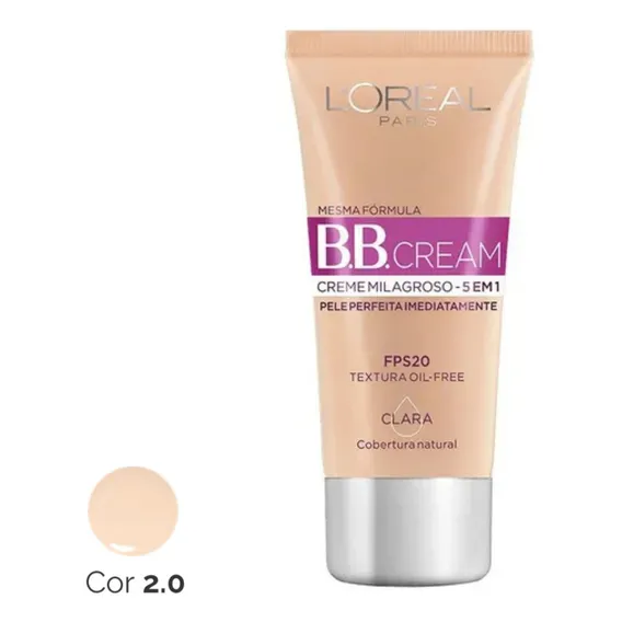 Base BB cream L'oréal Paris 5 em 1 Dermo expertise cor clara FPS 20 30ml Foto 1